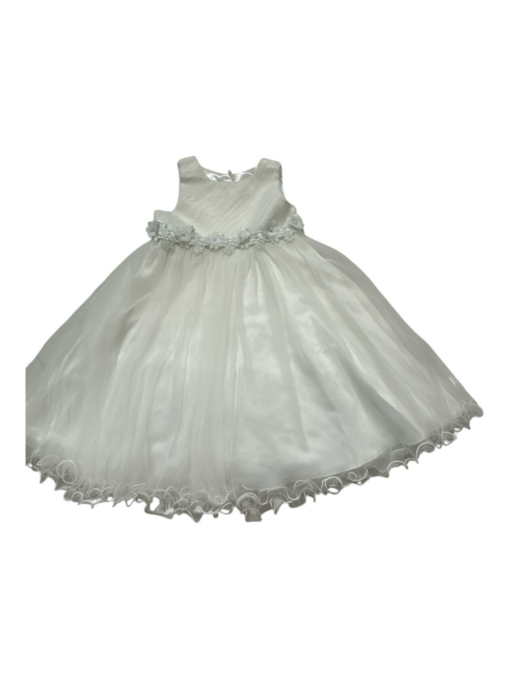 American Princess Ivory Floral Waist Tulle Party Dress